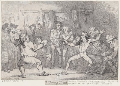 Egy vívómérkőzés alkotó: Thomas Rowlandson