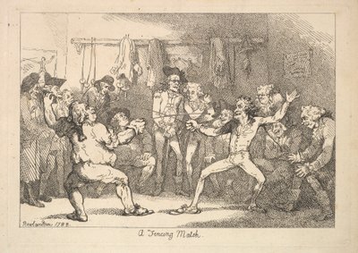 Vívómeccs, 1788. alkotó: Thomas Rowlandson