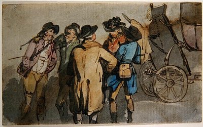 Figurák csoportja (akvarell, papír) alkotó: Thomas Rowlandson
