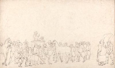 Lóárverés a Hopkins’s Repository-ban (Vázlat) alkotó: Thomas Rowlandson