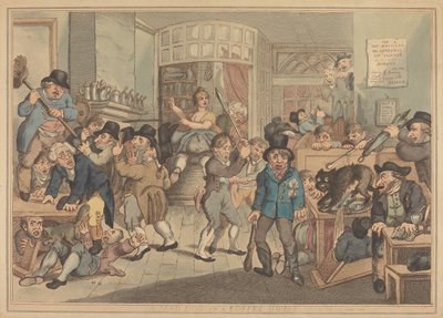 Egy őrült kutya egy kávéházban alkotó: Thomas Rowlandson