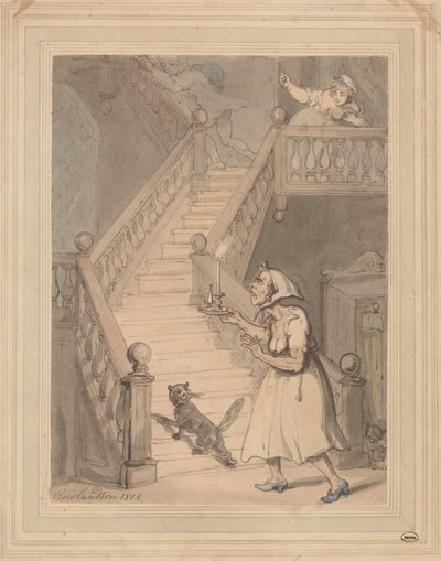 Egy hajadon nagynéni, aki tűzszagot érez alkotó: Thomas Rowlandson