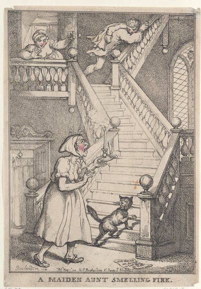 Egy hajadon nagynéni, aki tűzszagot érez alkotó: Thomas Rowlandson