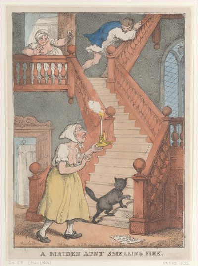 Tűzszagú leánynéni, [1806. május 1.], újra kiadva 1806. május 1.,..., [1806. május 1.], újra kiadva 1812. május 1. alkotó: Thomas Rowlandson
