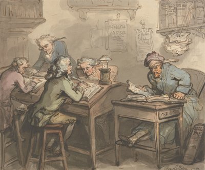 Egy kereskedő irodája alkotó: Thomas Rowlandson