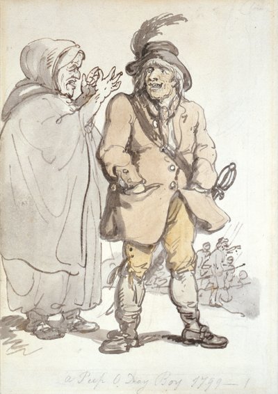 A Peep O Day Boy, 1799 (tinta és wc papíron) alkotó: Thomas Rowlandson