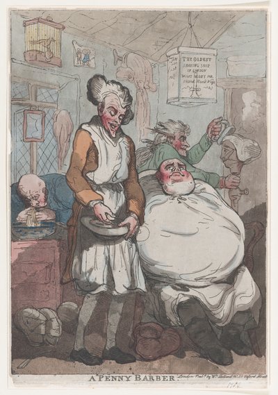Egy Penny Borbély, 1789., 1789. alkotó: Thomas Rowlandson