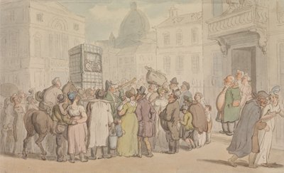 Punch és Judy-előadás alkotó: Thomas Rowlandson