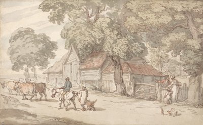 Egy út egy tanya mellett alkotó: Thomas Rowlandson