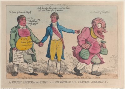 Az idők durva vázlata, amelyet Sir Francis Burdett törölt, ..., [1810. május 9.], újra kiadva 1819-ben. alkotó: Thomas Rowlandson