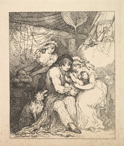 Egy tengerész család, 1787. alkotó: Thomas Rowlandson