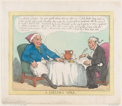 Egy tengerész végrendelete, 1805. május 25., 1805. május 25. alkotó: Thomas Rowlandson