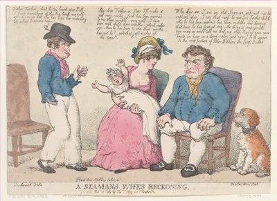 Egy tengerész feleségének számonkérése, 1812. július 15., 1812. július 15. alkotó: Thomas Rowlandson