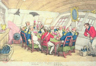 Egy kényelmes kabin vagy Port Admiral (színes gravírozás) alkotó: Thomas Rowlandson