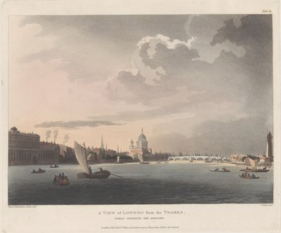 London kilátása a Temzéről, 1809. november 1., 1809. november 1. alkotó: Thomas Rowlandson