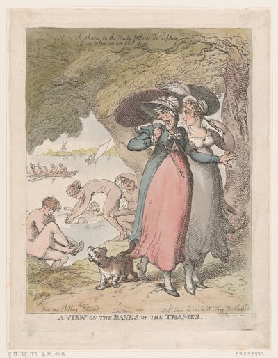 Kilátás a Temze partjára, 1807. június 18., 1807. június 18. alkotó: Thomas Rowlandson