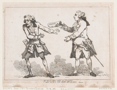 Ó, hadd utasítsam vissza, Sire..., Pindar Péter Péter Panziójából, Esq., 1787., 1787. alkotó: Thomas Rowlandson