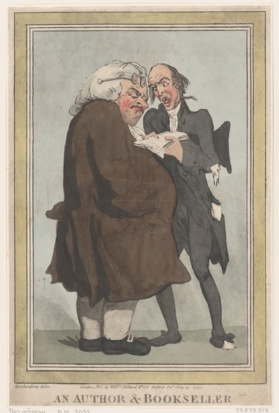 Szerző és könyvkereskedő, 1797. július 14., 1797. július 14. alkotó: Thomas Rowlandson