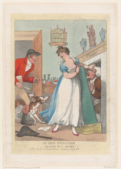 Egy csapdába esett öreg orvvadász, 1823. június 19., 1823. június 19. alkotó: Thomas Rowlandson