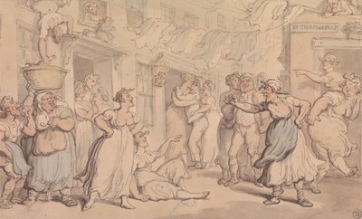 Dühös jelenet az utcában alkotó: Thomas Rowlandson