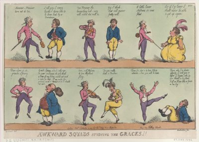Awkward Squads Studying the Graces!!, 1809. augusztus 29., 1809. augusztus 29. alkotó: Thomas Rowlandson