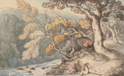 Fürdőzők a tájban alkotó: Thomas Rowlandson