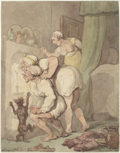 A gyertya elfújása alkotó: Thomas Rowlandson