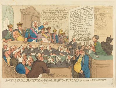 Boney tárgyalása, ítélete és haldokló beszéde alkotó: Thomas Rowlandson