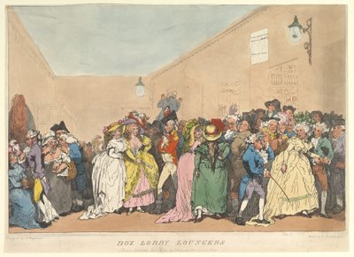 Box Lobby Loungers, 1811. január 5. alkotó: Thomas Rowlandson