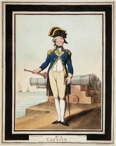 A királyi haditengerészet kapitánya a 18. században alkotó: Thomas Rowlandson