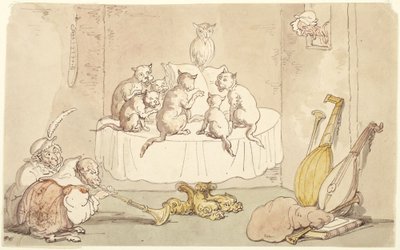 Macskák és majmok alkotó: Thomas Rowlandson