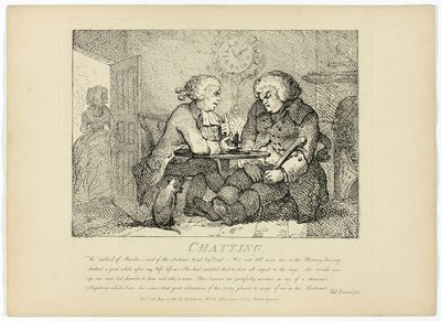 Csevegés, Boswell Hebridák körútja című művéből alkotó: Thomas Rowlandson