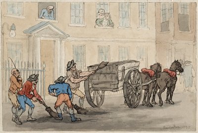 Az éjszakai talaj gyűjtése, kocsma. 1788 alkotó: Thomas Rowlandson