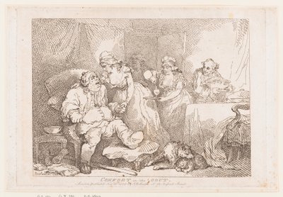 Kényelem köszvény esetén alkotó: Thomas Rowlandson