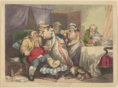 Kényelem köszvény esetén alkotó: Thomas Rowlandson