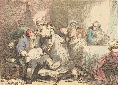 Kényelem a köszvényben, 1785. alkotó: Thomas Rowlandson