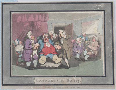 Fürdő kényelmei, 1. tábla, 1798. január 6., 1798. január 6. alkotó: Thomas Rowlandson