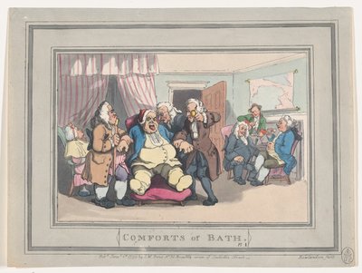 Fürdő kényelmei, 1. tábla, 1798. január 6., 1798. január 6. alkotó: Thomas Rowlandson