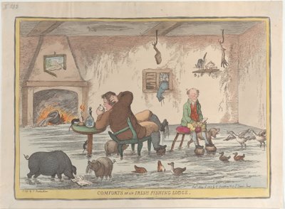 Egy ír horgászház kényelme, 1812. május 12., 1812. május 12. alkotó: Thomas Rowlandson
