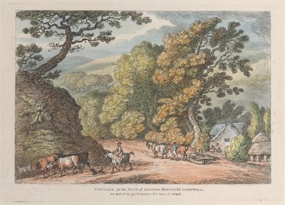 Ház a Router Mountain Cornwall lábánál, a Views in Cornwallból, 1812. április 12. alkotó: Thomas Rowlandson