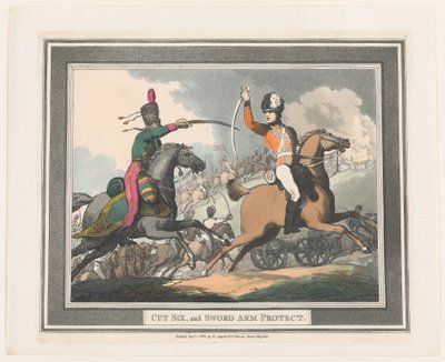 Cut Six és Sword Arm Protect, 1798. szeptember 1., 1798. szeptember 1. alkotó: Thomas Rowlandson