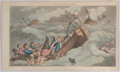 Death Turned Pilot from The English Dance of Death, vol. II, pl. 9., 1815. június 1., 1815. június 1. alkotó: Thomas Rowlandson