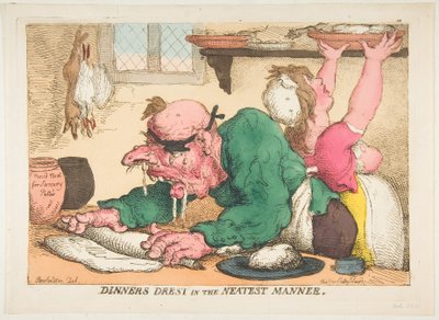 Dinners Drest a legtisztább módon, 1811. október. alkotó: Thomas Rowlandson