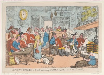Doctor Syntax, In the Middle of a Smoking Fort Political Squabble, Wishs to Whe..., 1813. augusztus 31.. alkotó: Thomas Rowlandson