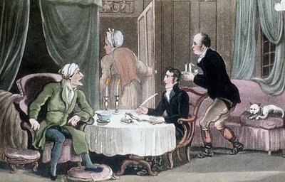 Doctor Syntax készíti végrendeletét, c1816 alkotó: Thomas Rowlandson