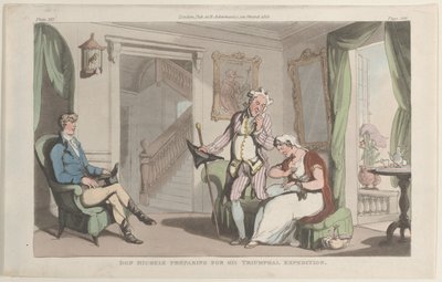 Don Michele diadalútjára készül, Nápolyból és Campagna-ból..., 1815. június 1. alkotó: Thomas Rowlandson