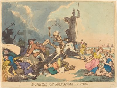 A monopólium bukása 1800-ban alkotó: Thomas Rowlandson