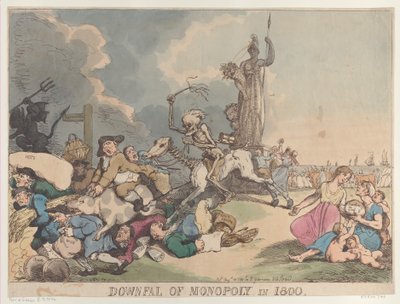 A monopólium bukása 1800-ban, 1800. augusztus 14., 1800. augusztus 14. alkotó: Thomas Rowlandson