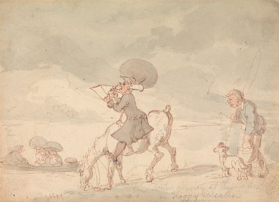 Dr. Syntax a tó partján rajzol alkotó: Thomas Rowlandson