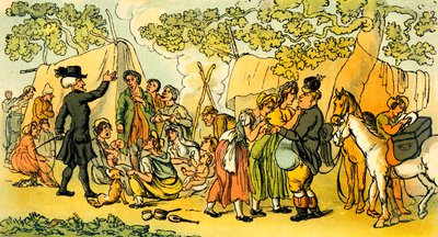 "Dr. Syntax és a cigányok" alkotó: Thomas Rowlandson